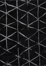Black Verdura Geometric Living Room Rug