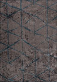 Verdura Geometric Grey & Blue Dining Room Rug