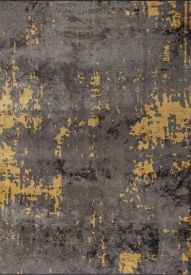 Celesta Grey & Black Abstract Dining Room Rug