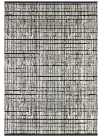 Regal Beige & Black Stripe Modern Rug