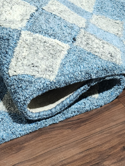 Tufted32 Blue Grey Modern Geometric Indoor Rug