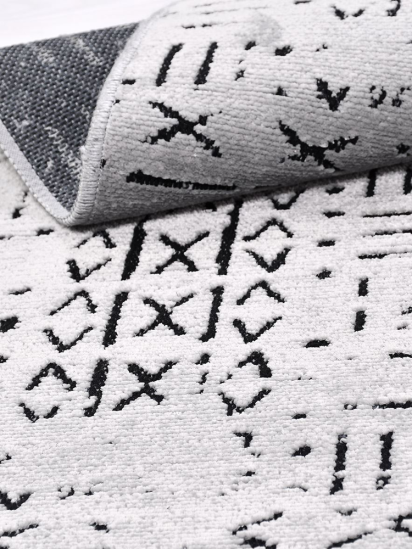 Scandi Grey & Black Venule Living Room Rug