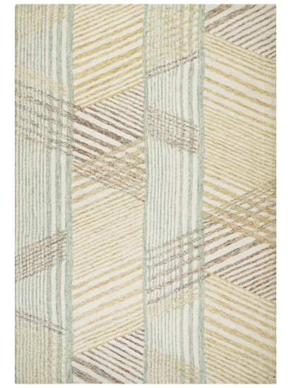Modern Yellow & Green Geometric Living Room Rug