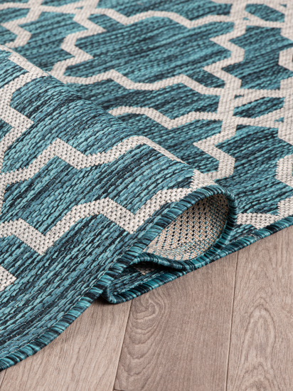 Meadow Blue Grey Trellis Outdoor Area Rug