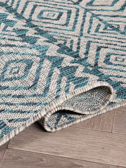 Meadow Grey Blue Bohemian Outdoor Area Rug
