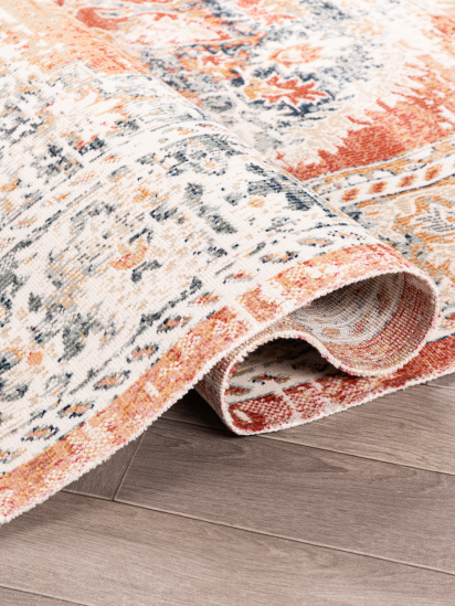 Meadow Orange Multicolour Persian & Oriental Distressed Outdoor Area Rug