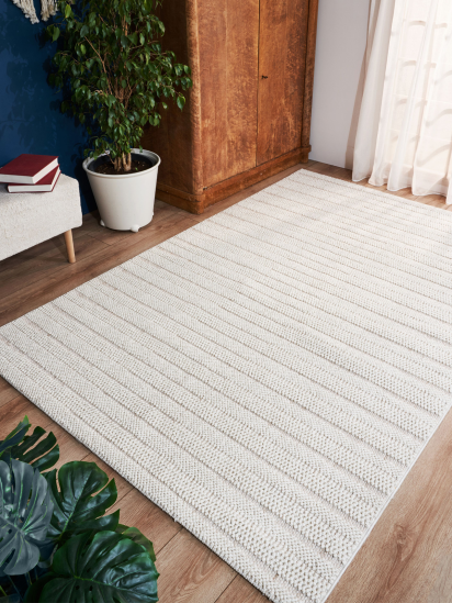 Creamy Soiree Stripe Living Room Rug