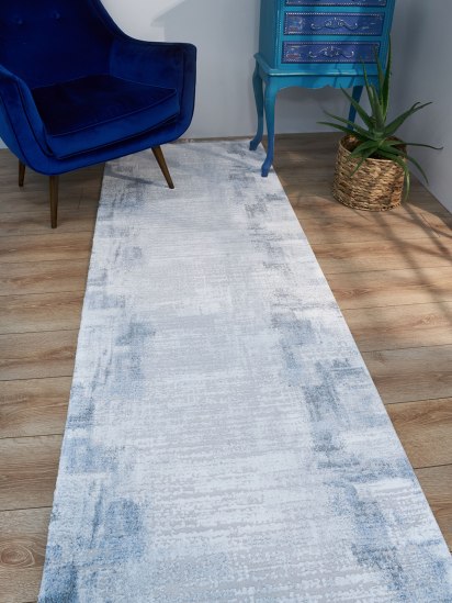 Maestro Abstract Cream & Blue Modern Area Rug