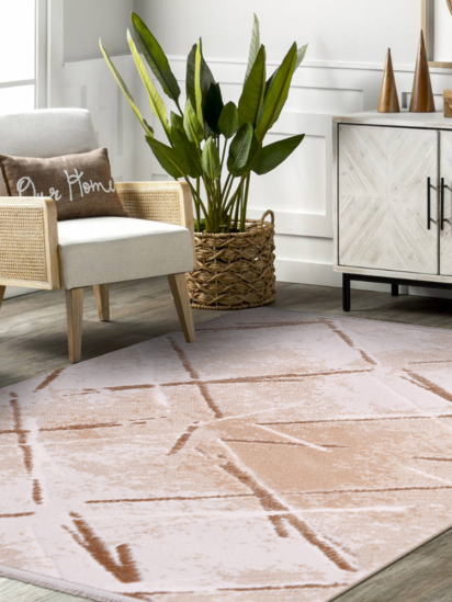 Luminous Stripe Cream & Beige Living Room Rug