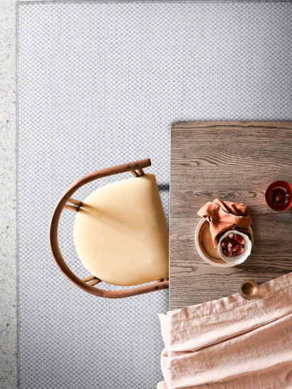 Fesco Plain White Grey Outdoor Area Rug