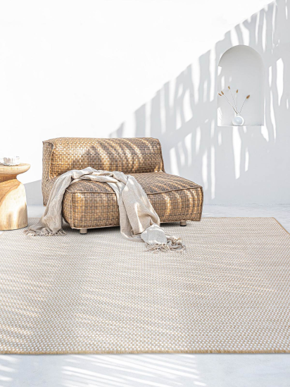 Fesco Beige White Plain Outdoor Area Rug