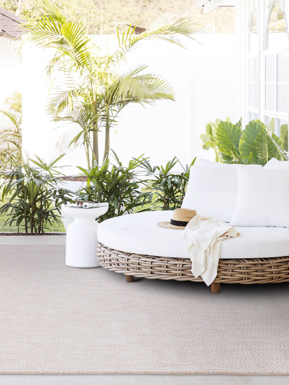 Fesco Beige Plain Outdoor Area Rug