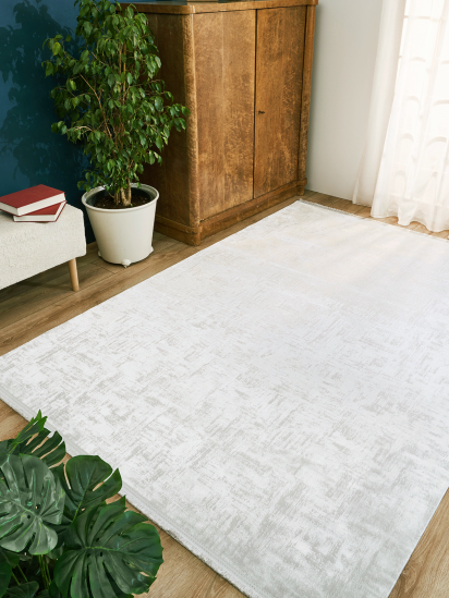 Abstract Cream Gobelin Modern Living Room Rug