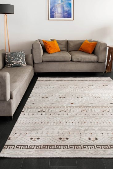 Elation Cream Aztec Geometric Area Rug