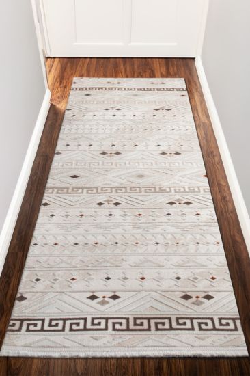 Elation Cream Aztec Runner Rug