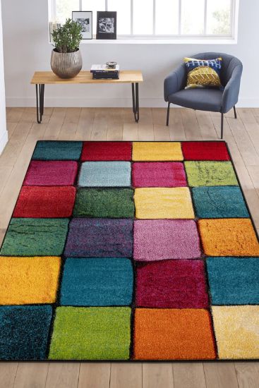 Radiant Kale Multicolour Kids' Scandi Rug