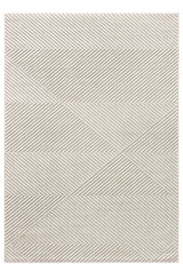 Medro Beige Cream Patterned Bedroom Rug