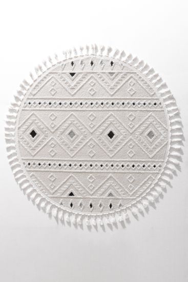 Milta Cream Patterned Bohemian Area Rug