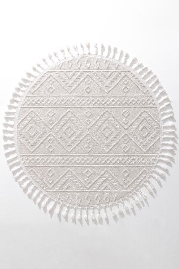 Milta Cream Bohemian Plain Living Room Rug