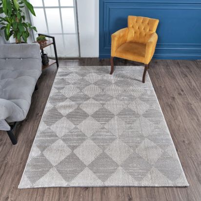 Moratta Grey Aztec Trellis Rug