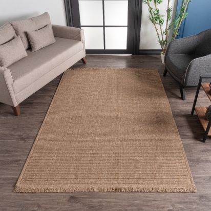 Vesper Brown Scandi Flatweave Outdoor Rug