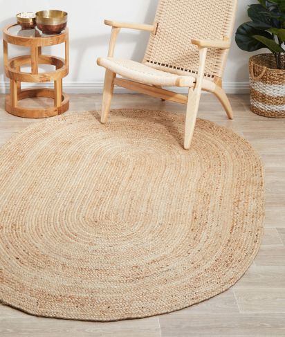 Brown Outdoor Area Rug Jute & Sisal Naturael