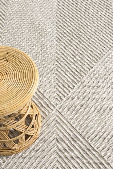 Medro Beige Cream Patterned Bedroom Rug