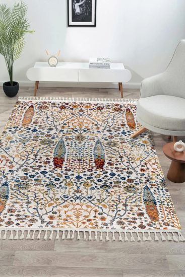 Antiq75 Multicolour Floral Bedroom Rug