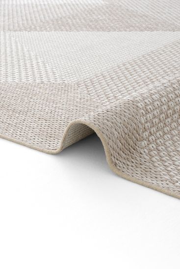 Grande85 Beige White Geometric Outdoor Area Rug