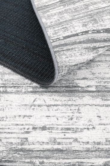 Carnival85 White Grey Abstract Indoor Rug