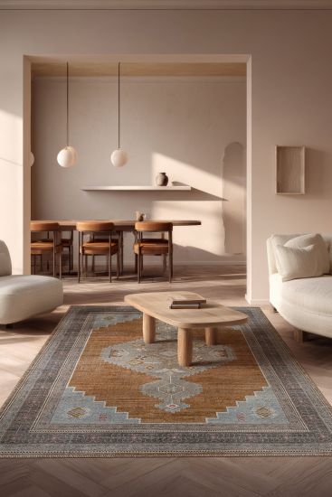 Beylerbeyi85 Brown Grey Persian & Oriental Bedroom Rug