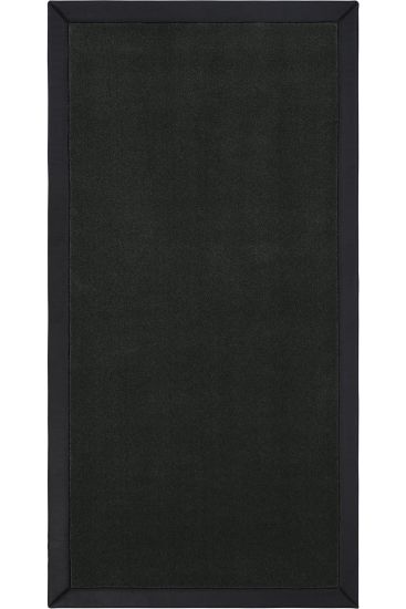 Bounty85 Black Bordered Plain Bedroom Rug