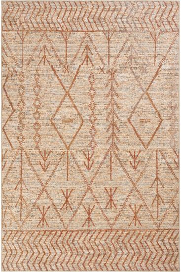 Private85 Brown Cream Aztec Living Room Rug