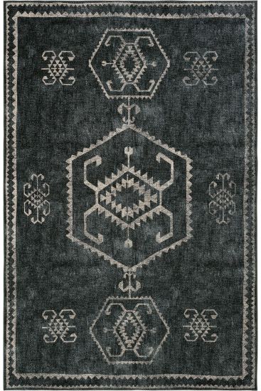 Carnival85 Black Beige Kilim Area Rug