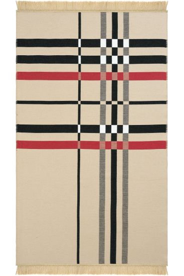 Lovely85 Beige Black Modern Patterned Indoor Rug