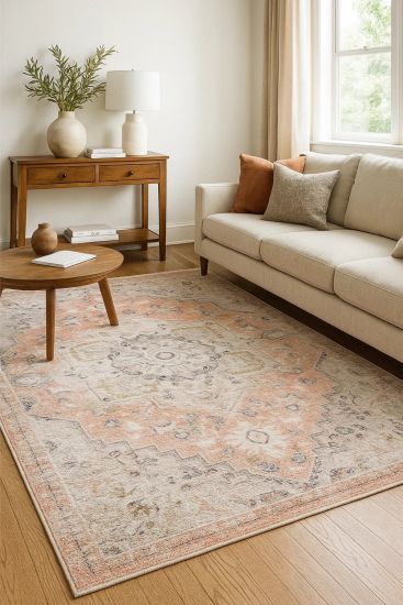 Zaraf85 Beige Multicolour Modern Persian & Oriental Bedroom Rug