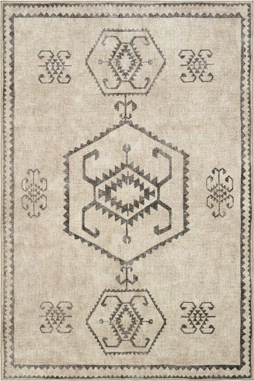 Carnival85 Beige Charcoal Modern Kilim Bedroom Rug