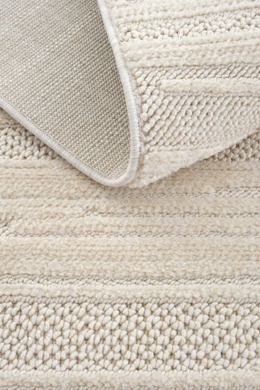 Jerry85 Cream Modern Stripes Bedroom Rug