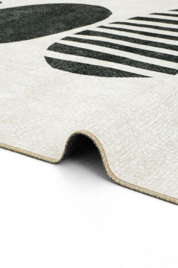 Carnival85 White Black Modern Kids Indoor Rug