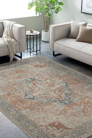 Beylerbeyi85 Beige Blue Persian & Oriental Living Room Rug