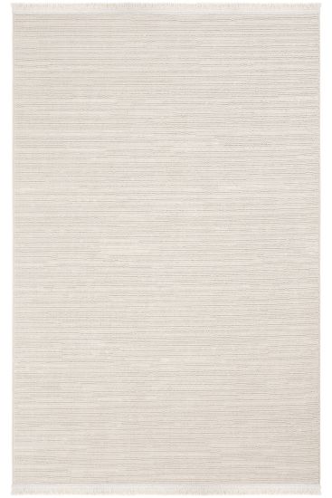 Curly85 Cream Scandi Plain Area Rug