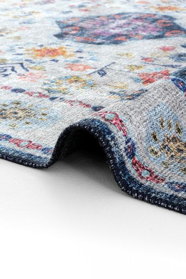 Private85 Grey Blue Modern Persian & Oriental Bedroom Rug