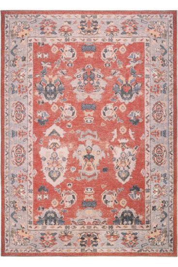 Private85 Red Multicolour Modern Persian & Oriental Living Room Rug