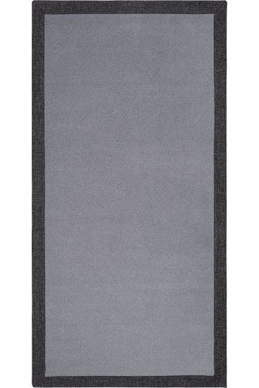 Bounty85 Grey Charcoal Bordered Plain Bedroom Rug