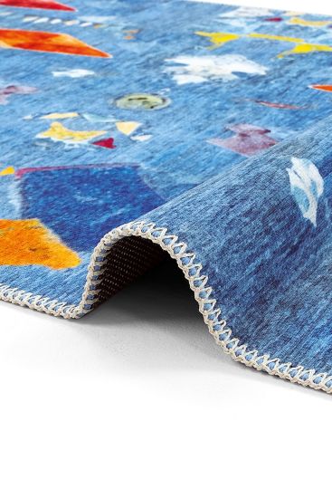 Lumina85 Blue Multicolour Kids Bedroom Rug