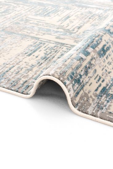 Venedik85 Brown Green Abstract Patterned Bedroom Rug