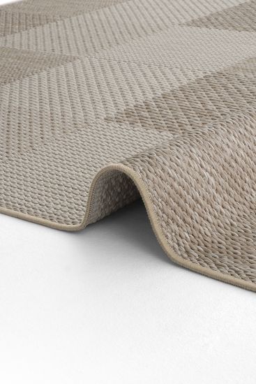 Grande85 Beige Cream Patchwork Jute & Sisal Outdoor Area Rug