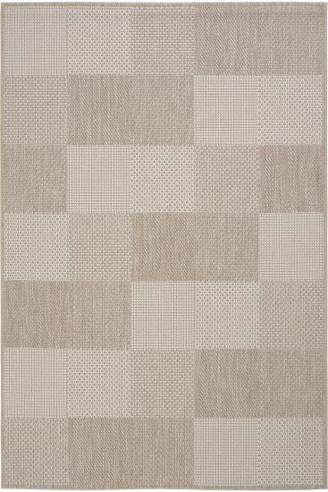 Grande85 Beige Cream Patchwork Jute & Sisal Outdoor Area Rug