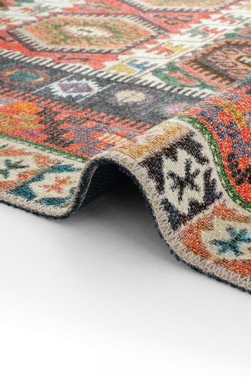 Private85 Red Multicolour Modern Kilim Indoor Rug