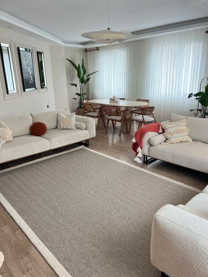 Sisal85 Bordered Jute & Sisal Beige Cream Outdoor Area Rug